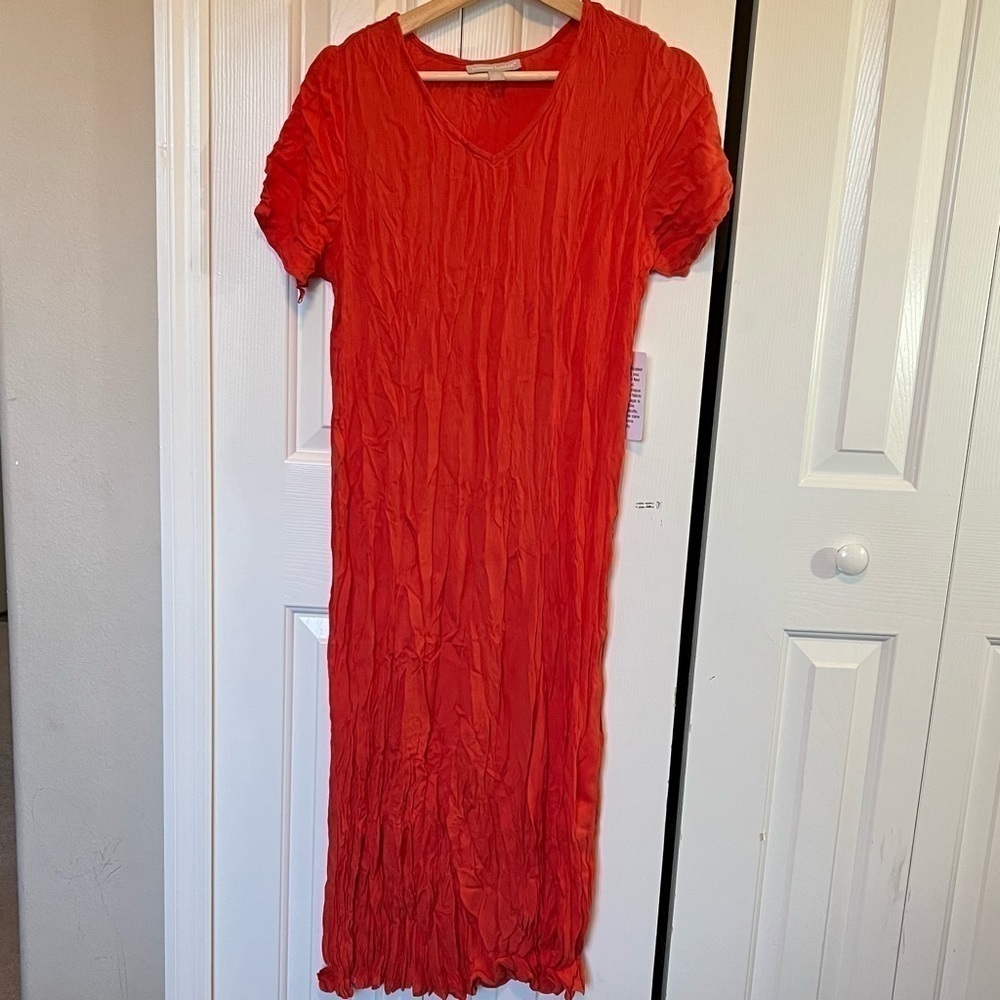 Woman Within Maxi Comfy Crinkle Dress size 12(S)